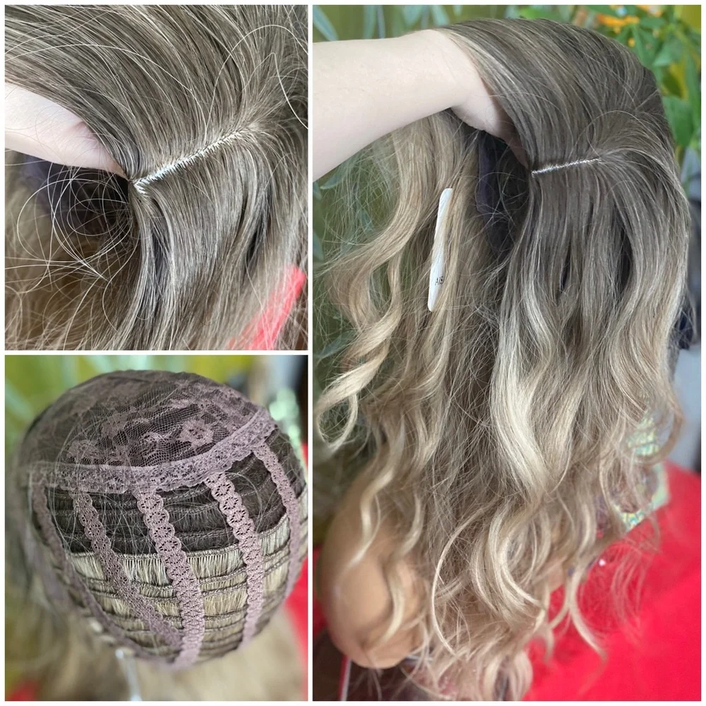 mixed blonde face framing highlights wig